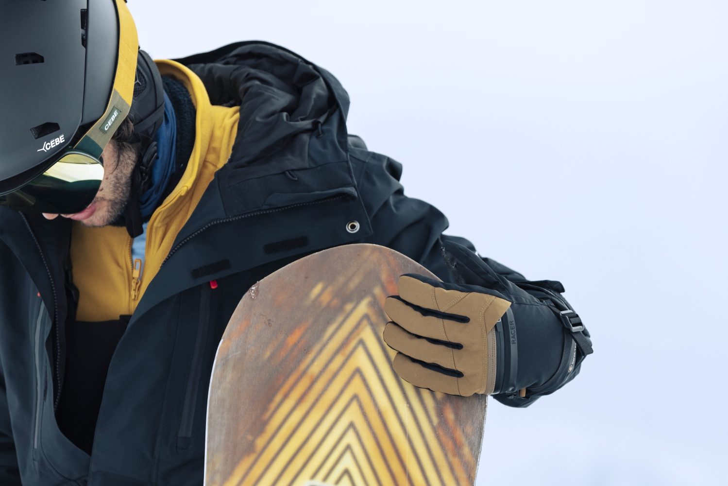 gants snowboard marron homme